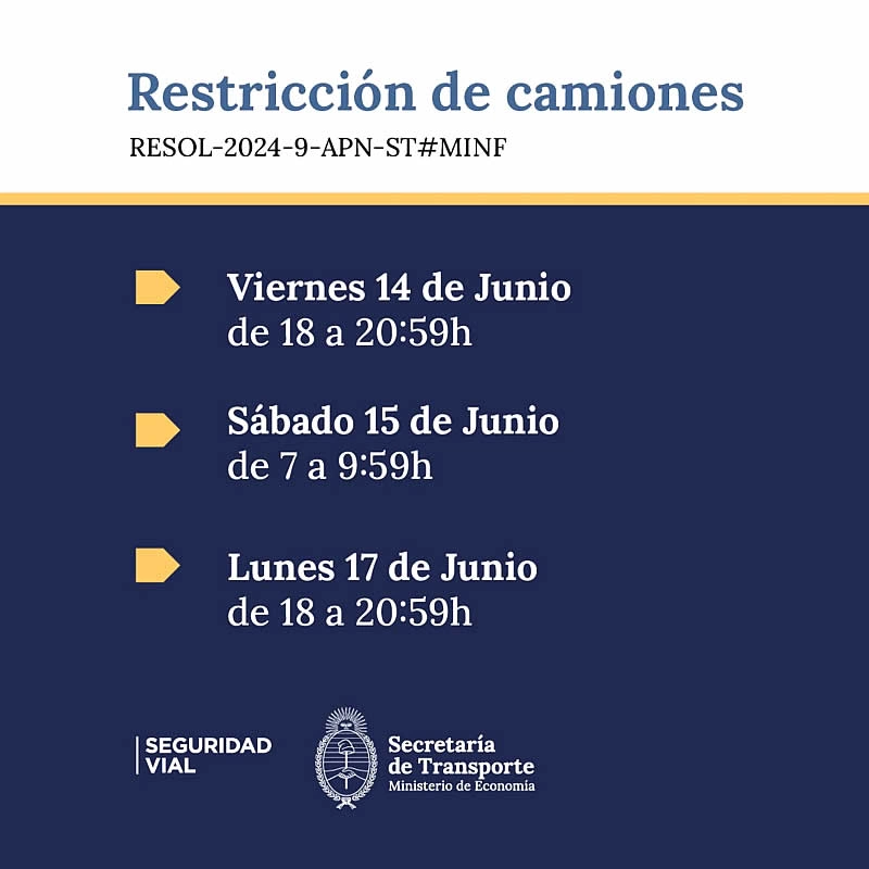Placa ANSV Restriccion de camiones