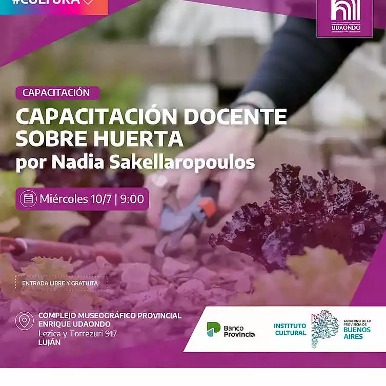 Realizarán una capacitación docente sobre huerta en el Complejo Udaondo 31 Capacitación docente huerta