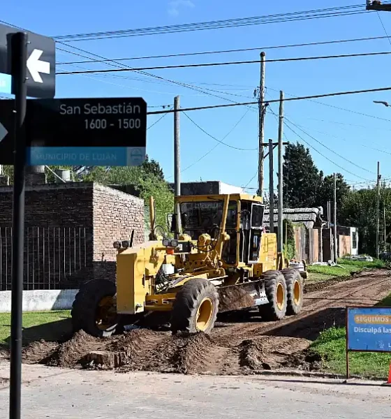 Obra vial en Luján