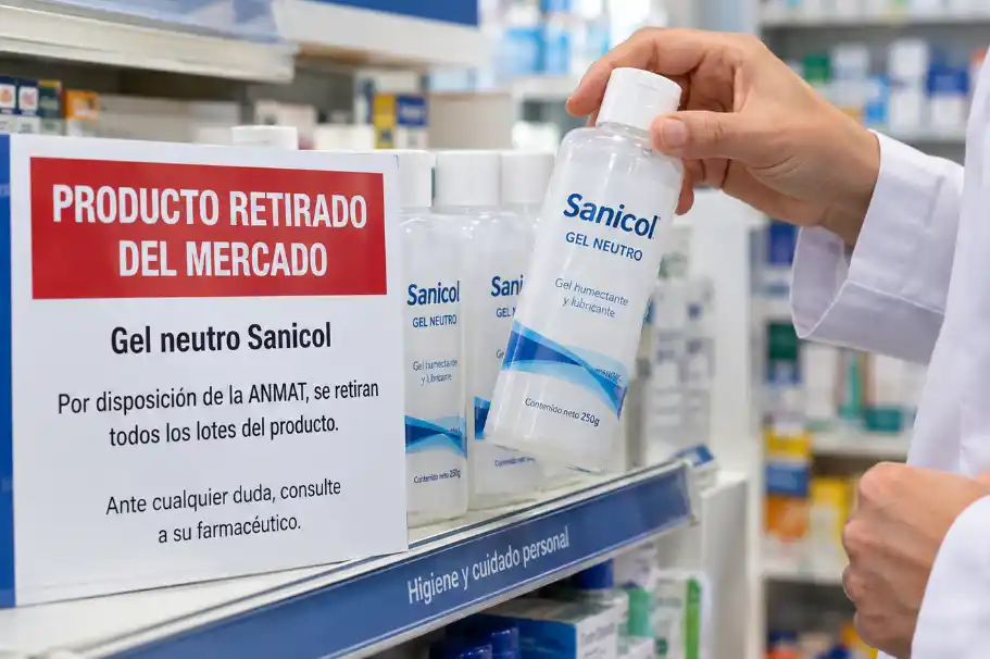 Alerta por el gel neutro Sanicol: la ANMAT ordenó retirar todos los lotes 34 Aviso de retiro en farmacia anmat