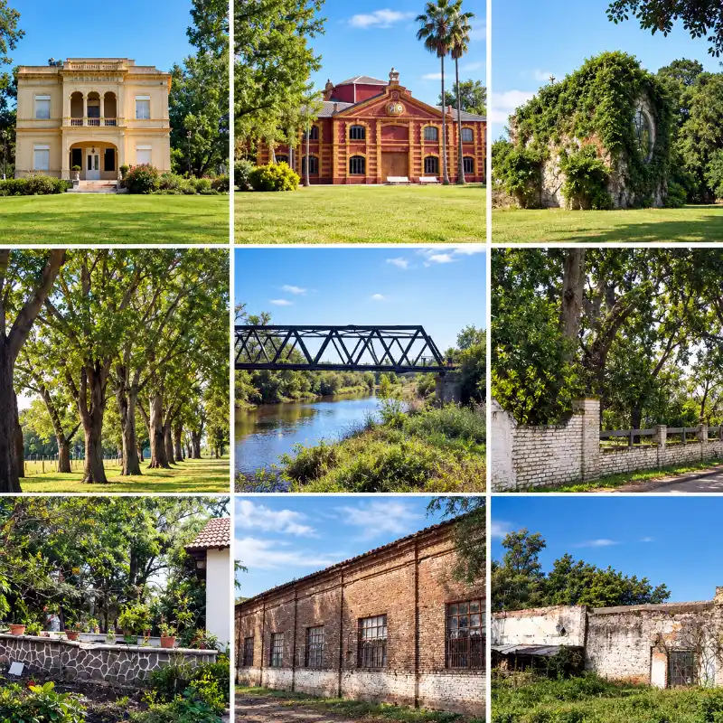 Olivera celebra su aniversario: los acontecimientos que marcaron al pueblo de Luján 37 Collage patrimonial de pueblo y naturaleza