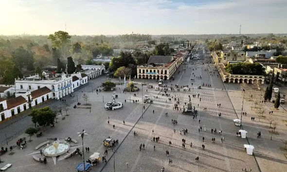 Plaza Belgrano vista aerea